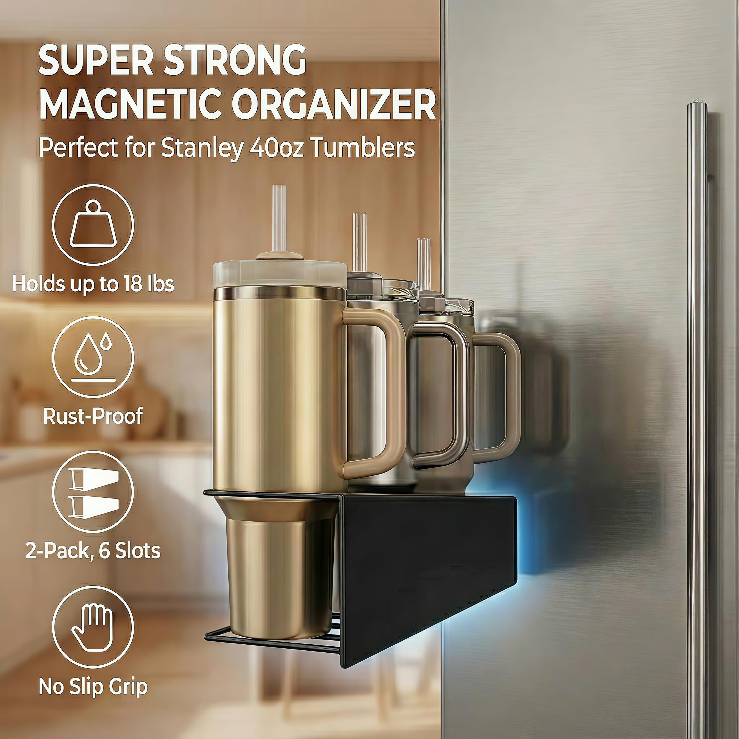 Oasis Origin 4-piece hydration storage station secures cups and tools on metal surfaces.