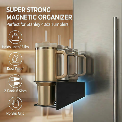 Oasis Origin 4-piece hydration storage station secures cups and tools on metal surfaces.