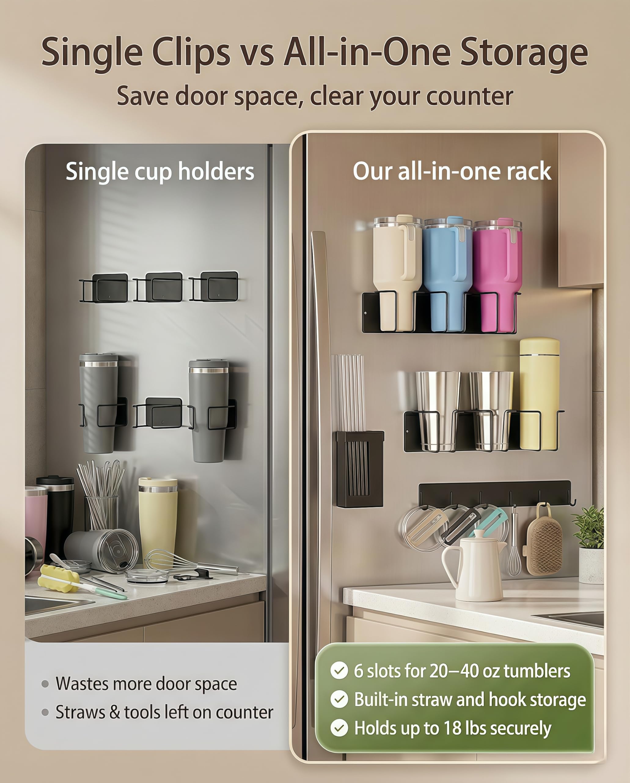 Oasis Origin hook rack adds convenient utensil storage for quick access.