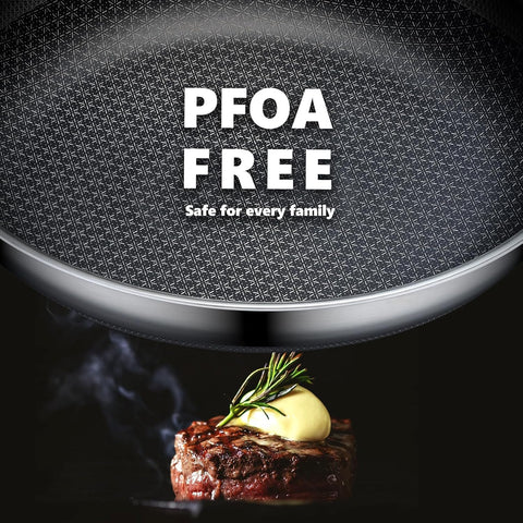OATOFP Durable stainless steel pan for long-lasting nonstick use.