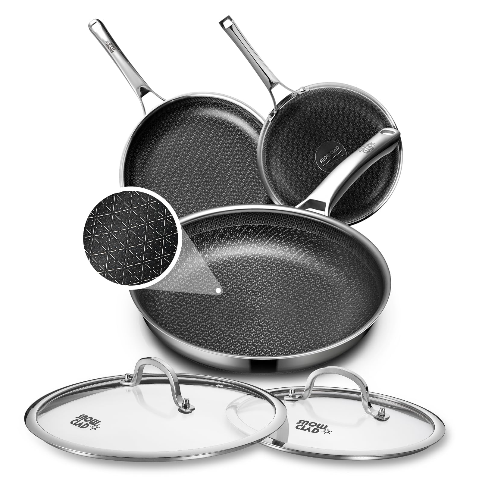 OATOFP nonstick pan 8-inch with lid for quick sauté and easy release.