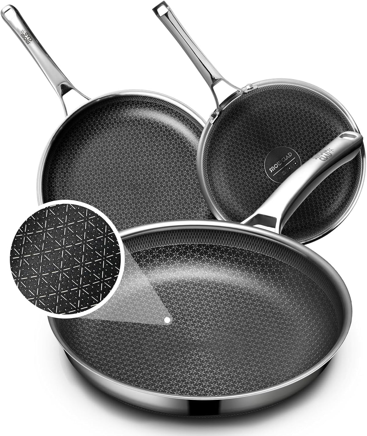 OATOFP Snowflake surface frying pan with easy release and even heat.