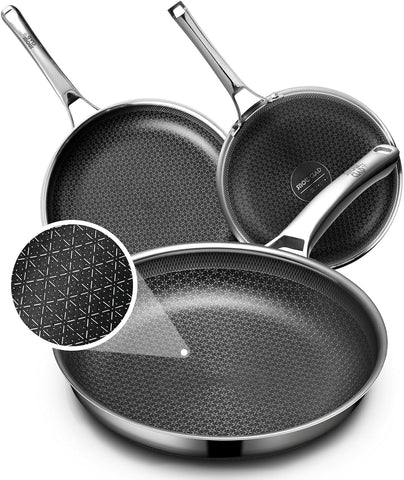 OATOFP Snowflake surface frying pan with easy release and even heat.