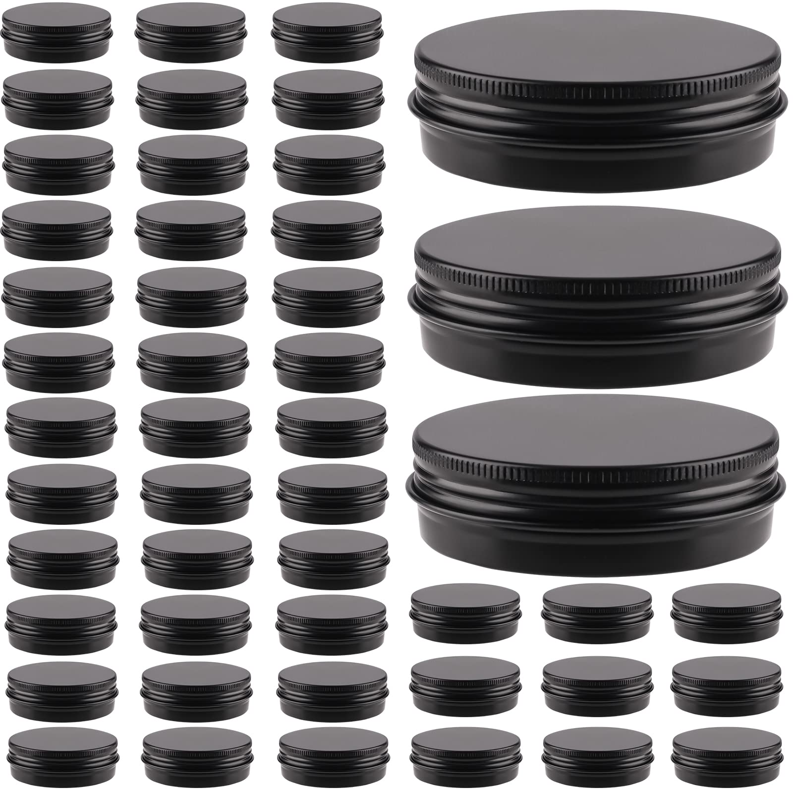 OBKJJ 2 oz aluminum tin with lid, ideal for candles or cosmetics.