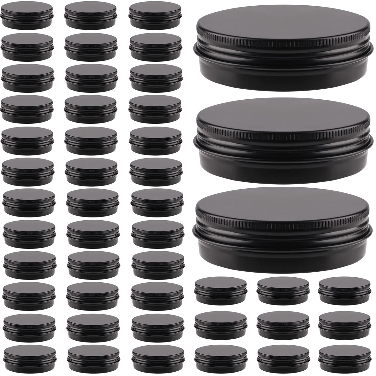 OBKJJ 2 oz aluminum tin with lid, ideal for candles or cosmetics.