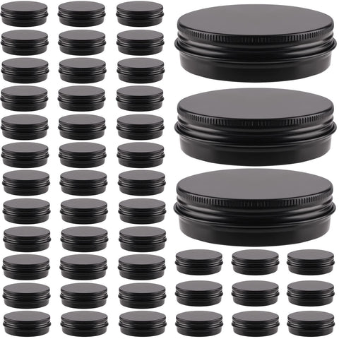 OBKJJ 2 oz aluminum tin with lid, ideal for candles or cosmetics.