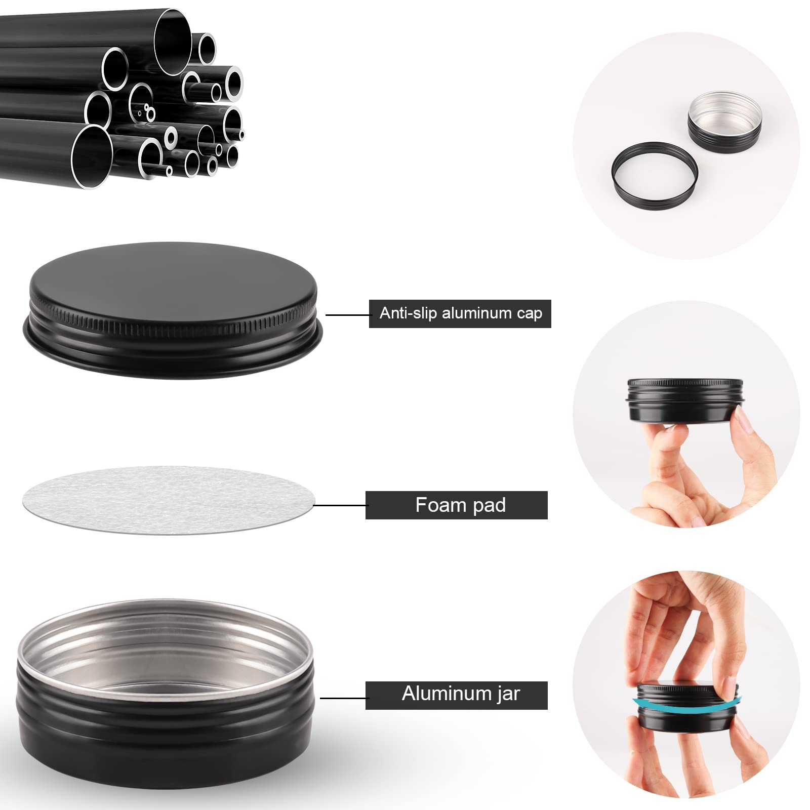 OBKJJ 2 oz metal tin, compact and travel-friendly for crafts.