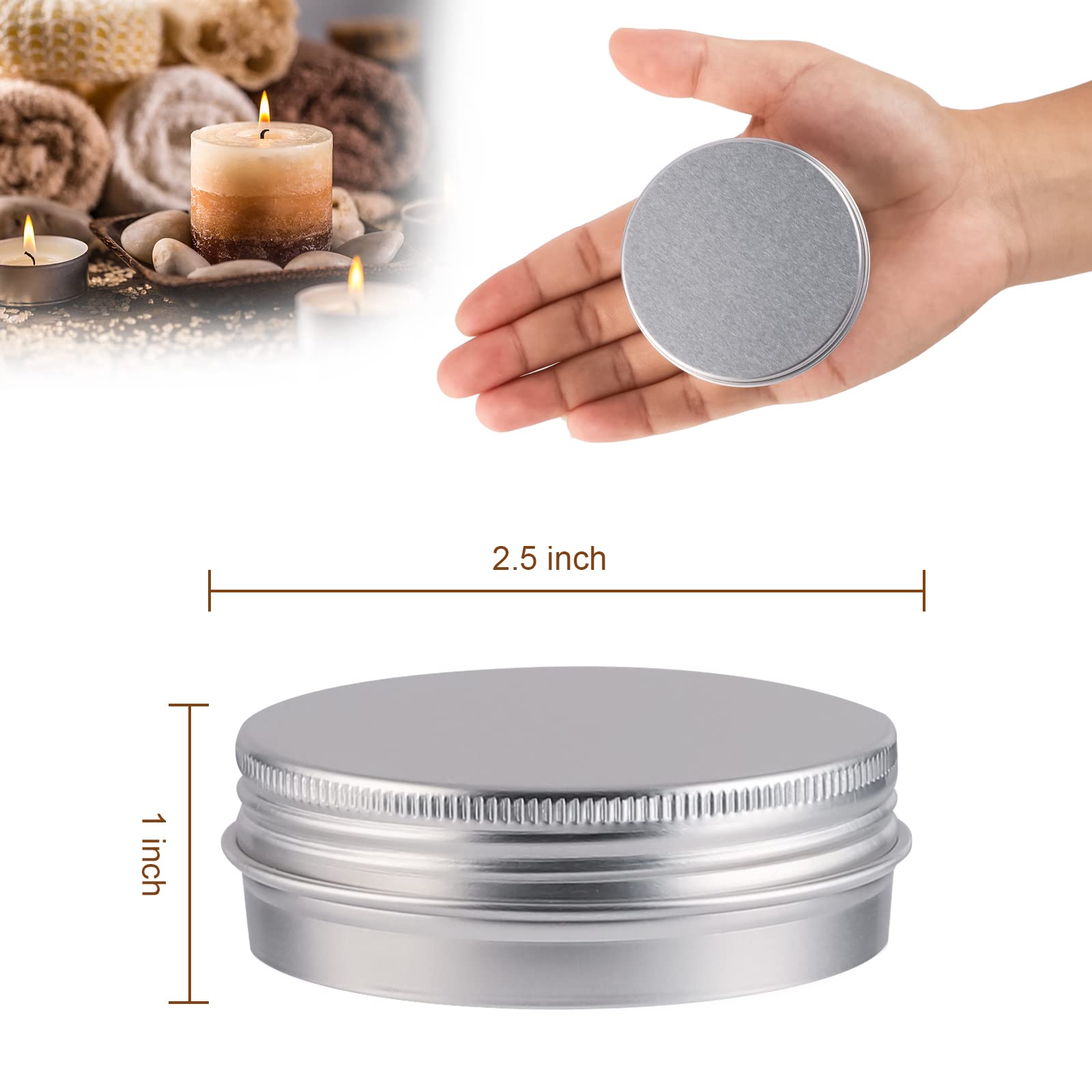 OBKJJ screw-top 2oz tin ensures leakproof storage for liquids or creams.