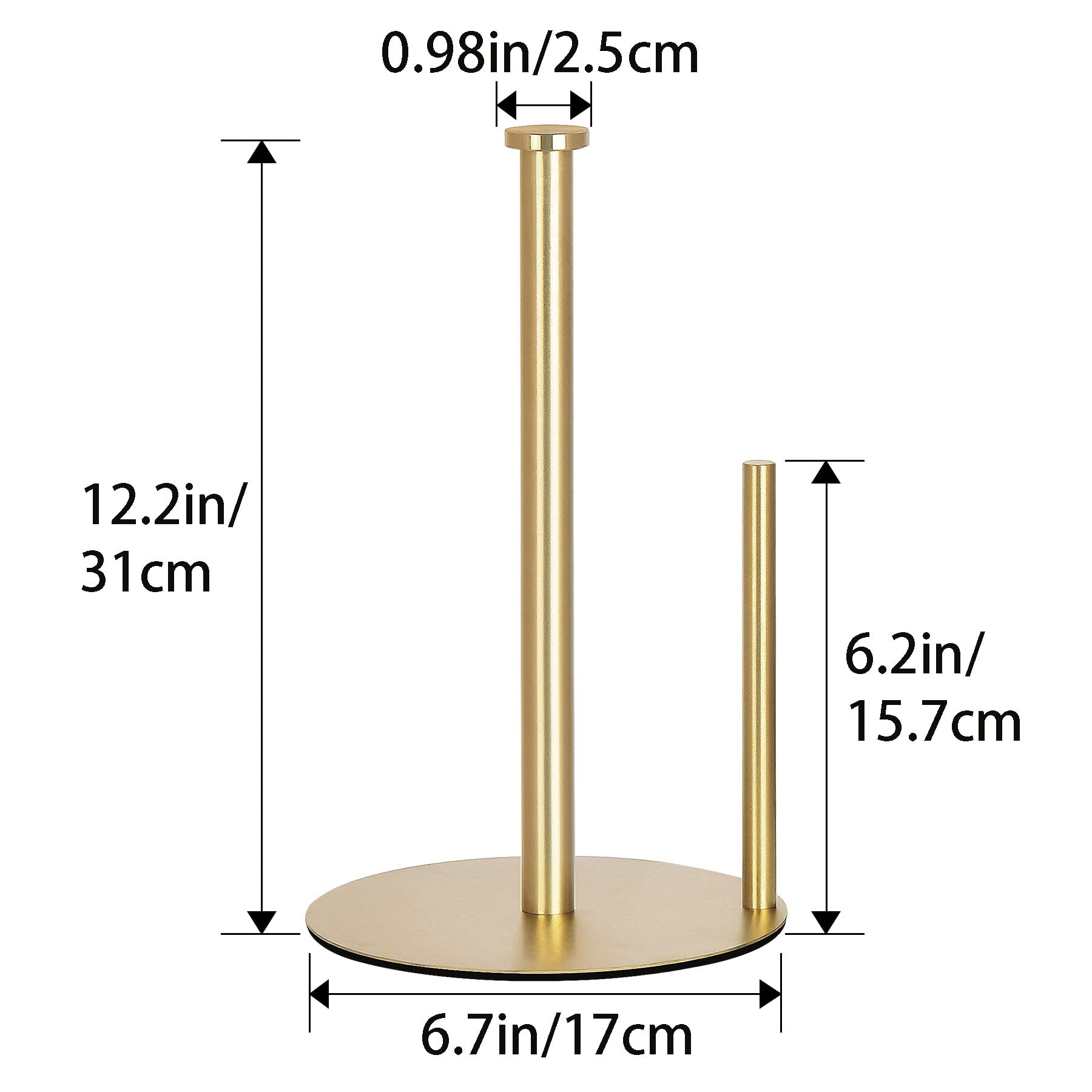 OBODING Gold Countertop Paper Towel Holder matte surface adds modern flair.