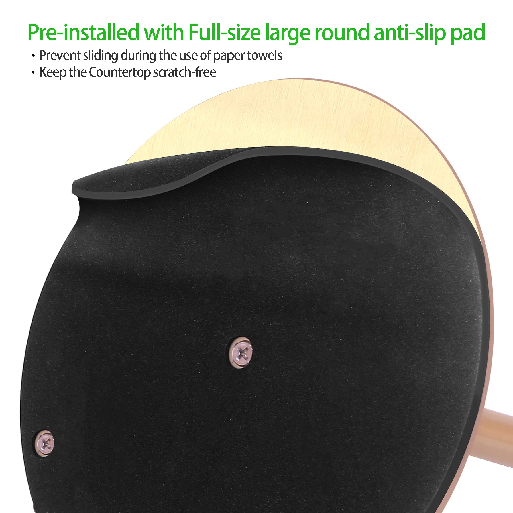 OBODING Gold Countertop Paper Towel Holder rust-proof finish resists moisture.