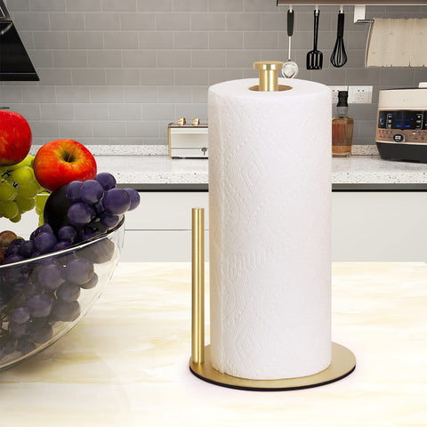 OBODING Gold Countertop Paper Towel Holder offers sturdy durability for daily use.
