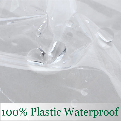 Rectangular table protected by Obstal clear cover for meals