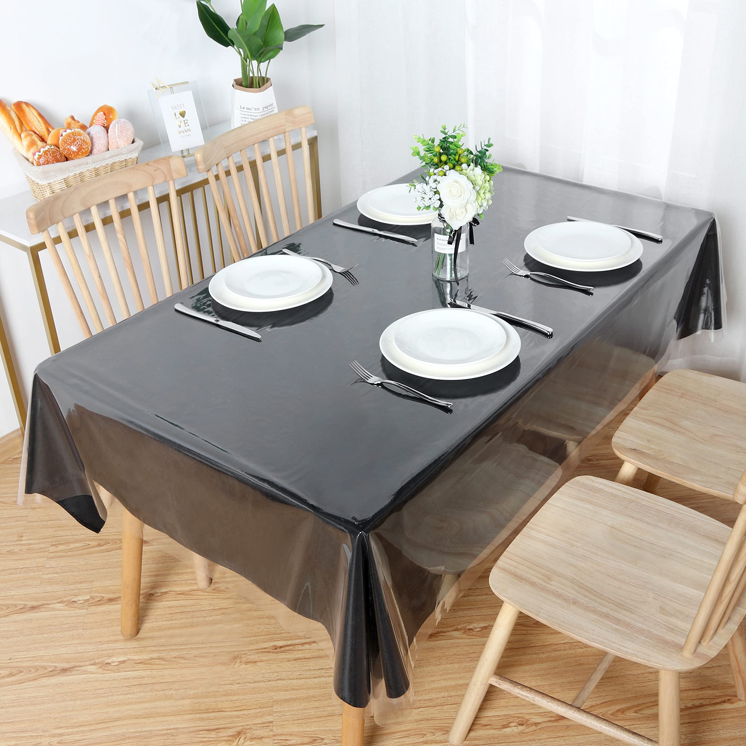 Cafeteria-style table covered by Obstal cloth for easy care
