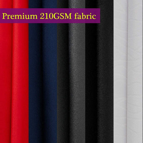 Obstal indoor-outdoor navy rectangle tablecloth suits patios and kitchens alike.