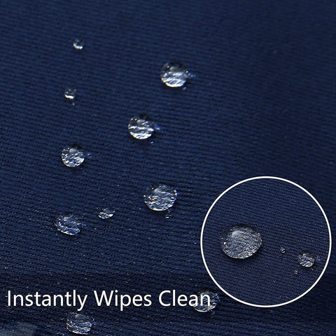 Obstal oil-proof table cover in navy guards against spills during meals.