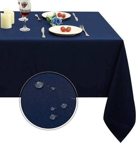 Obstal navy blue rectangle table cloth 60x84 protects surfaces with a refined look.