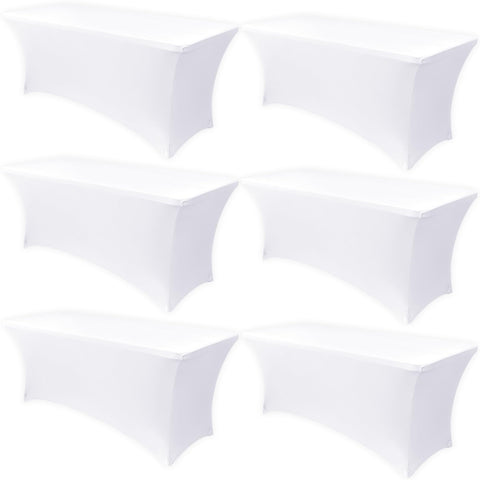 Obstal stretch table cover on a 6-foot table for a clean banquet look.