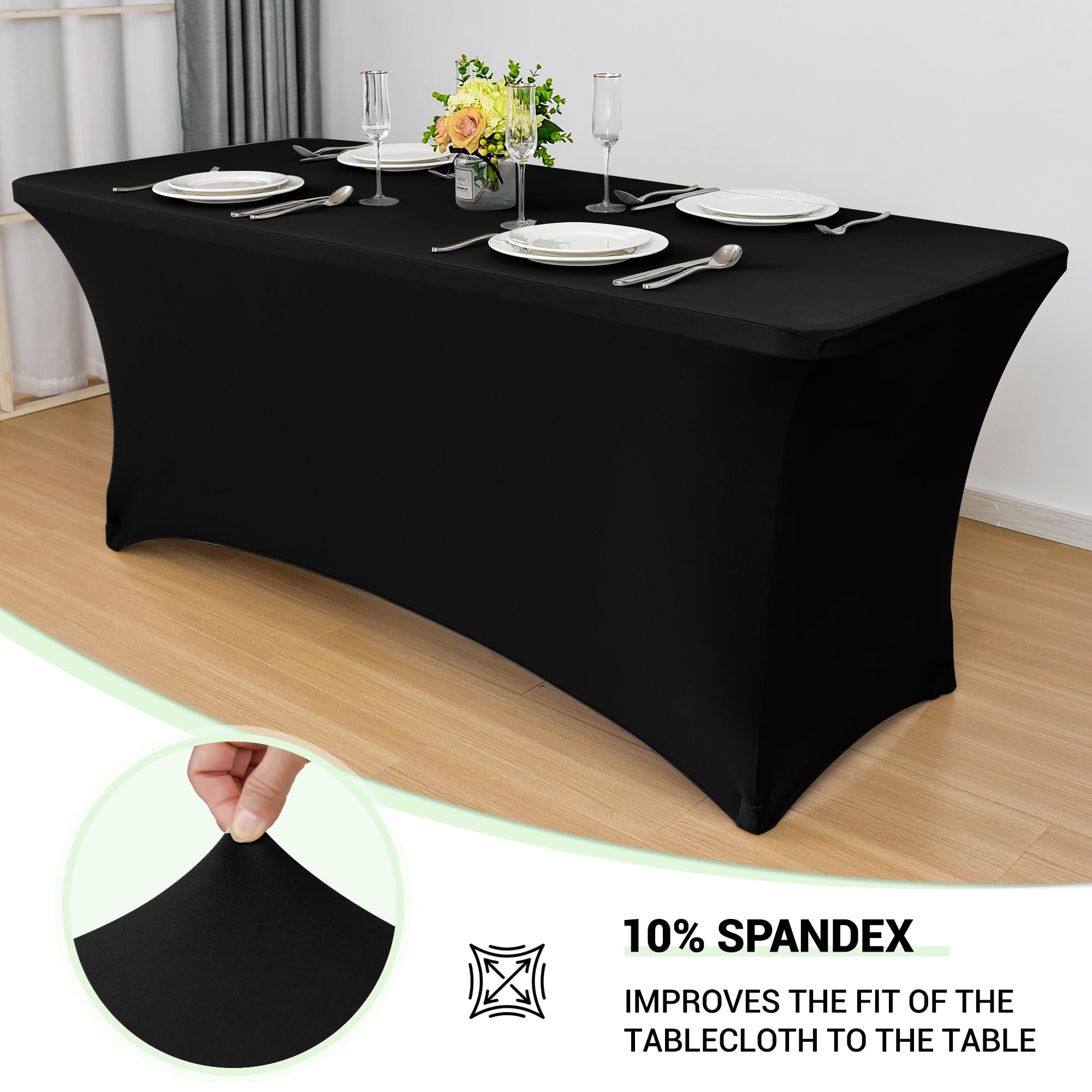 Obstal cover with four elastic leg pockets concealing table legs