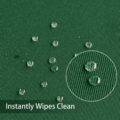 Closeup of Obstal waterproof tablecloth showing oil- and stain-resistance for easy cleanup.
