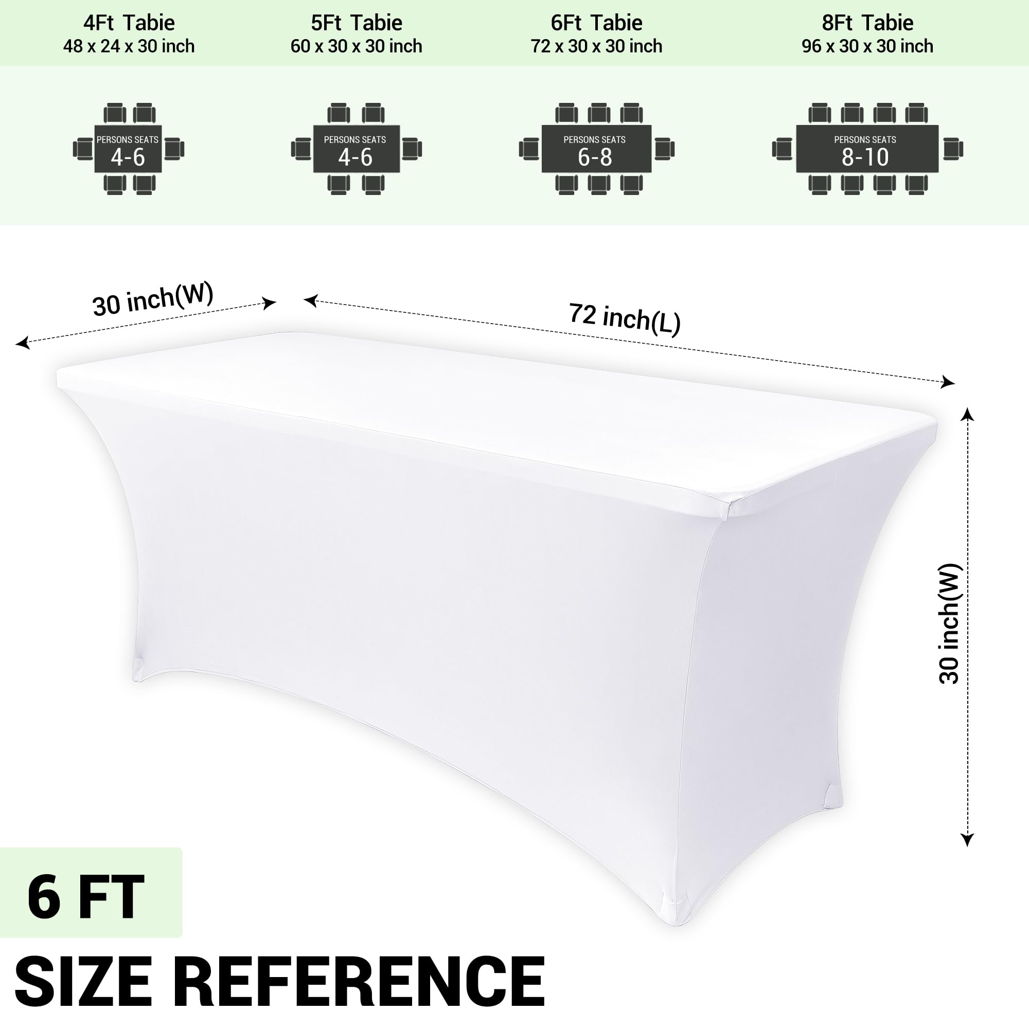 Obstal wrinkle-resistant table cover keeps surfaces neat during outdoor events.