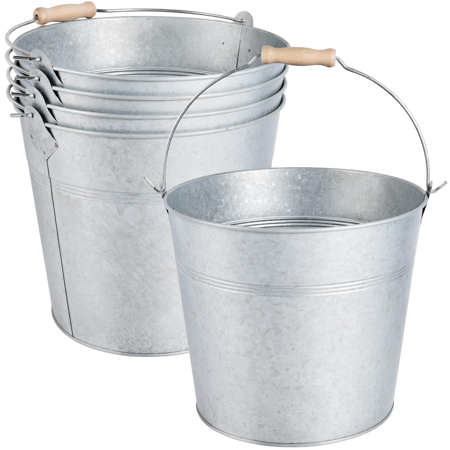 OBTANIM 4-pack galvanized ice buckets for party cooling and display