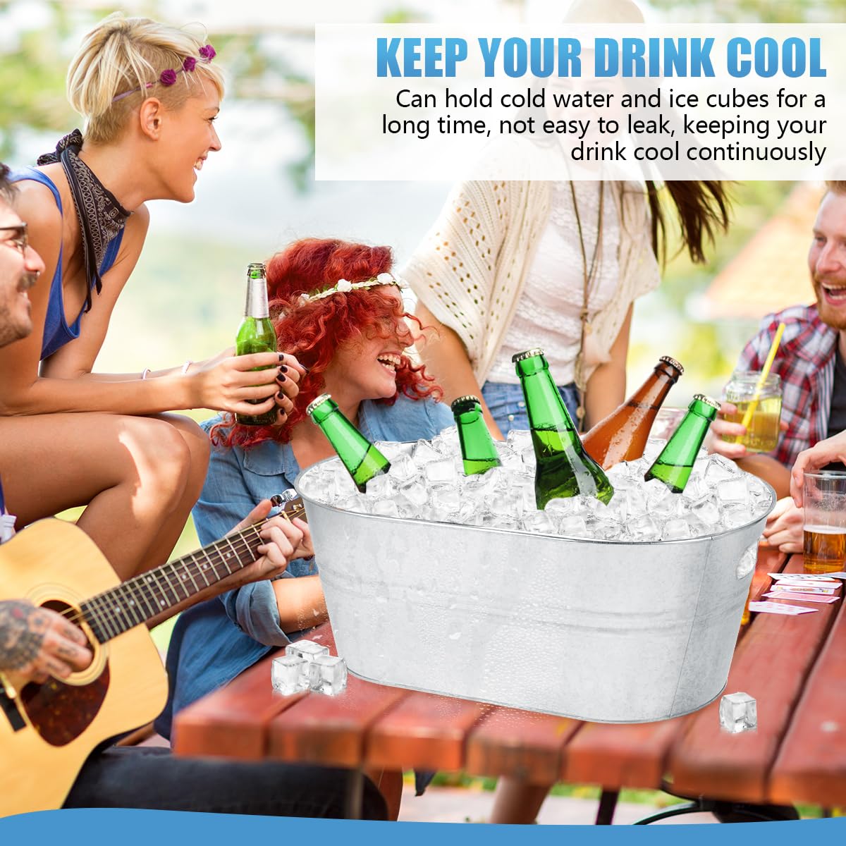 OBTANIM bar and backyard cooler helps organize wine and champagne