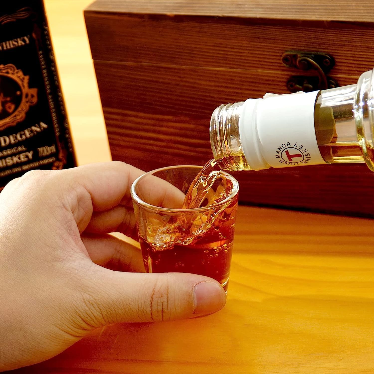 OBTANIM shot glasses measure 1.5 oz for consistent pours with a 2.3-inch height.