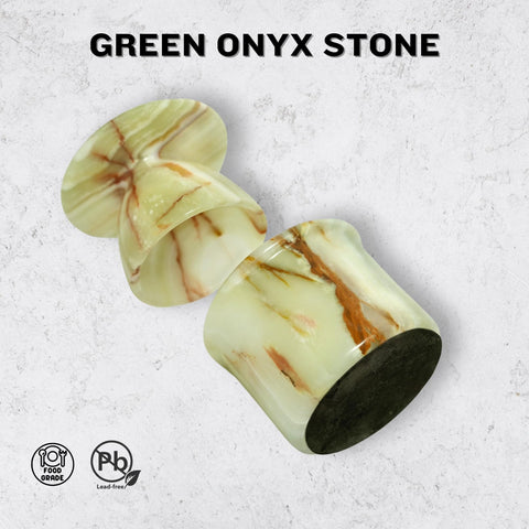 OceanicX Green Onyx Butter Keeper side view highlights veining and thickness.