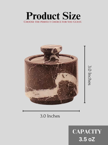 OceanicX two-pack marble salt cellars on display, convenient backup storage