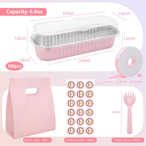 OcePor 6.8 oz mini loaf pans with lids, perfect for individual servings.