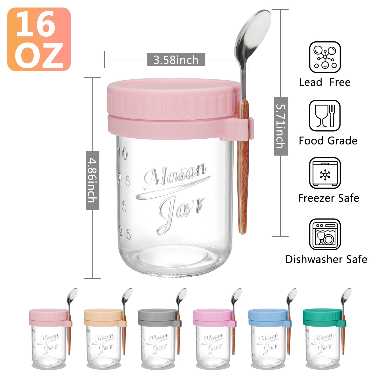 OcePor glass jar with airtight lids and spoons ensures leak protection and freshness.