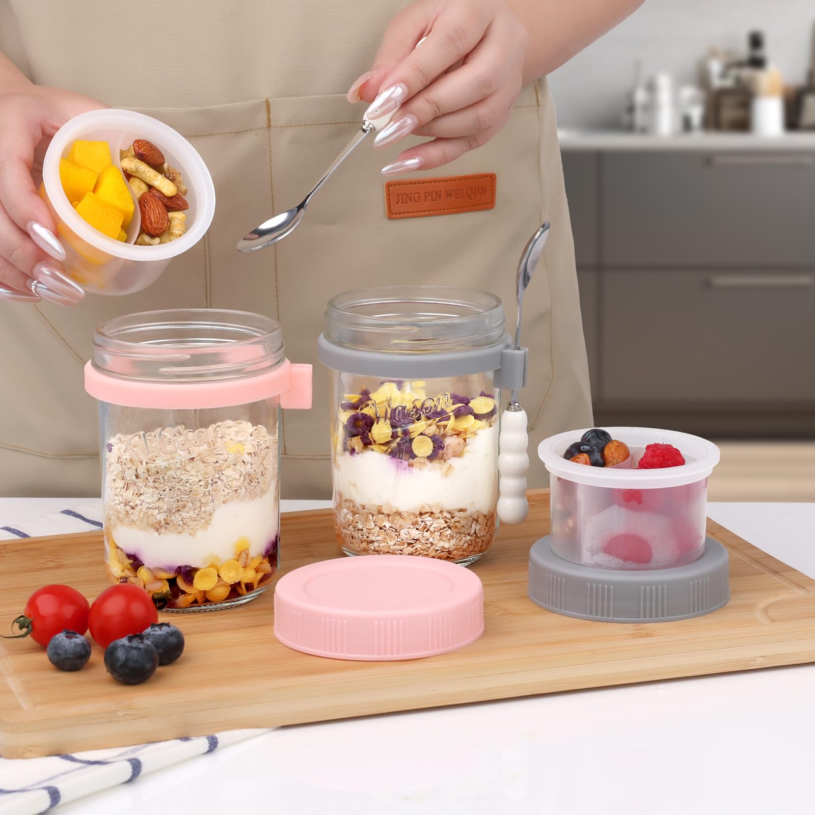 OcePor clear glass jars let you see contents at a glance.