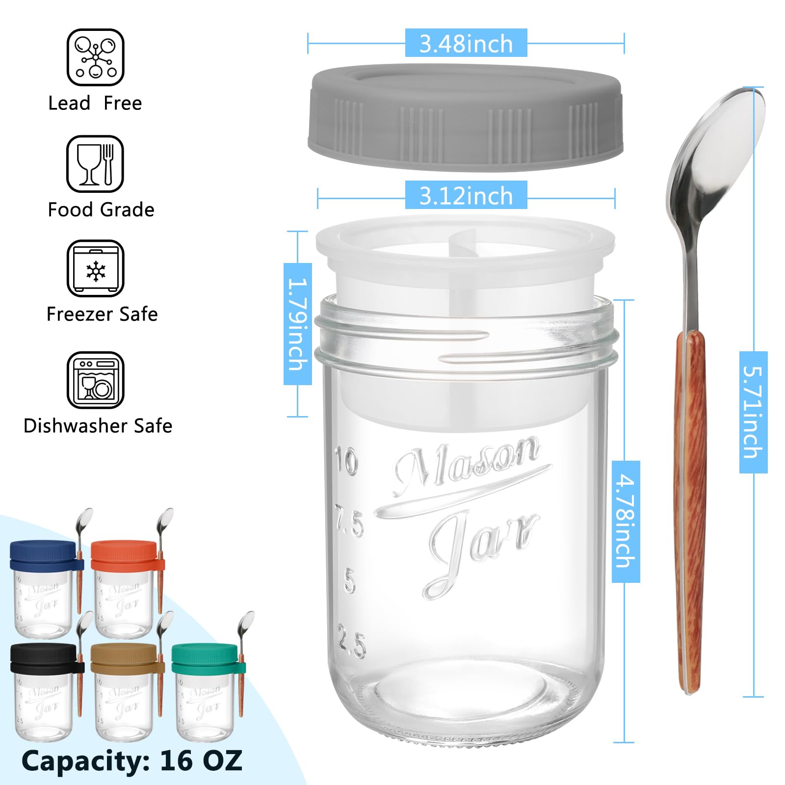 OcePor glass jar wide-mouth design enables effortless filling and cleaning.