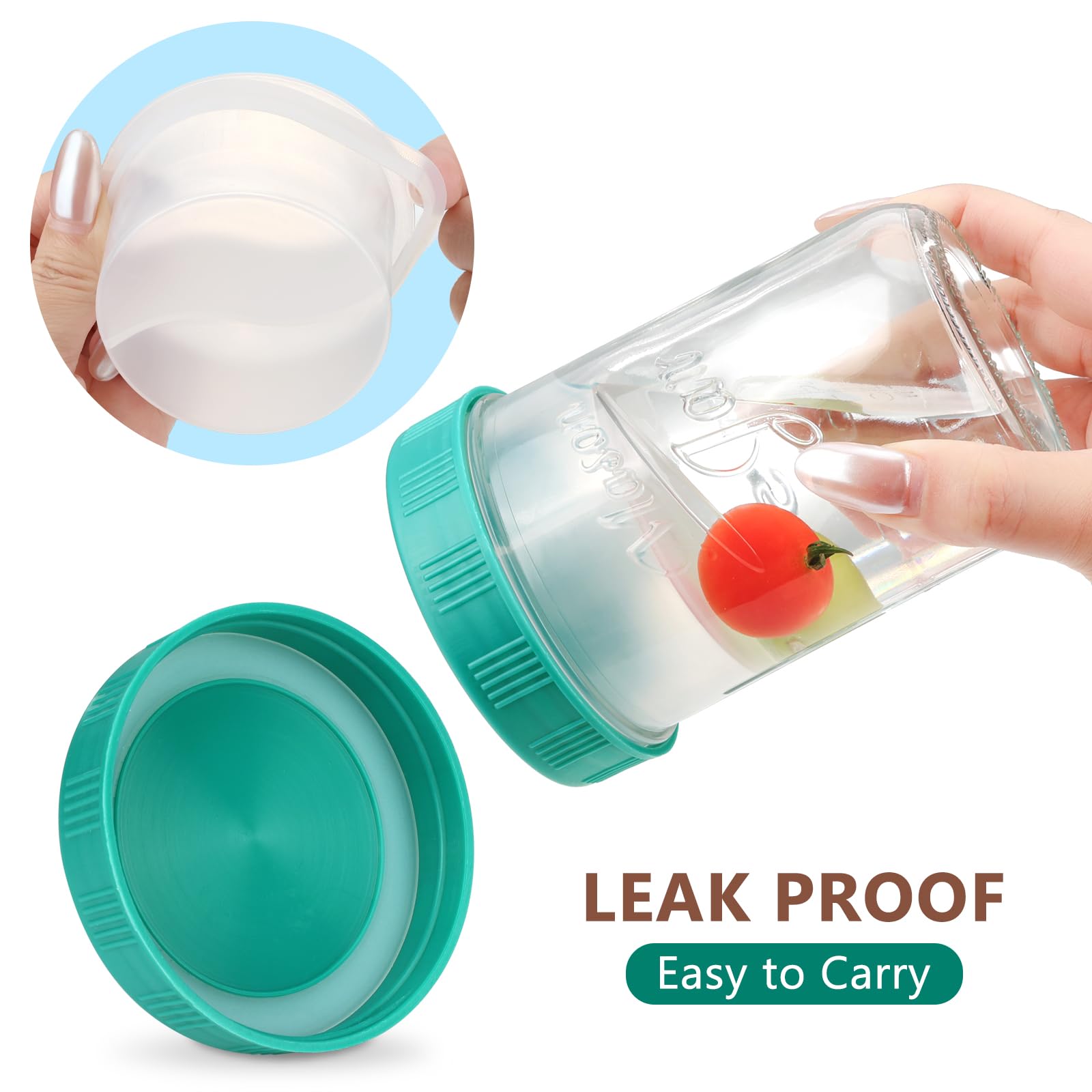 OcePor glass mason jar with wide mouth for easy filling and viewing