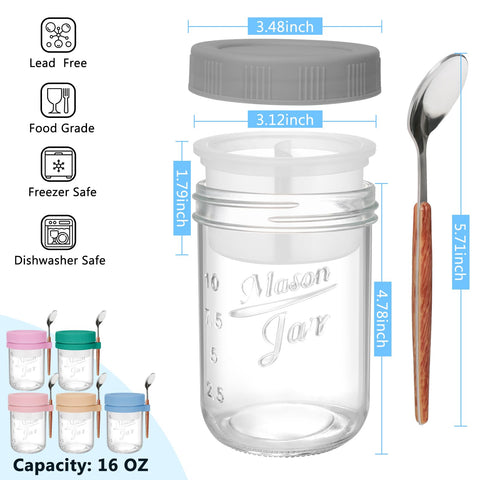OcePor overnight oats jar with removable compartments for portion control