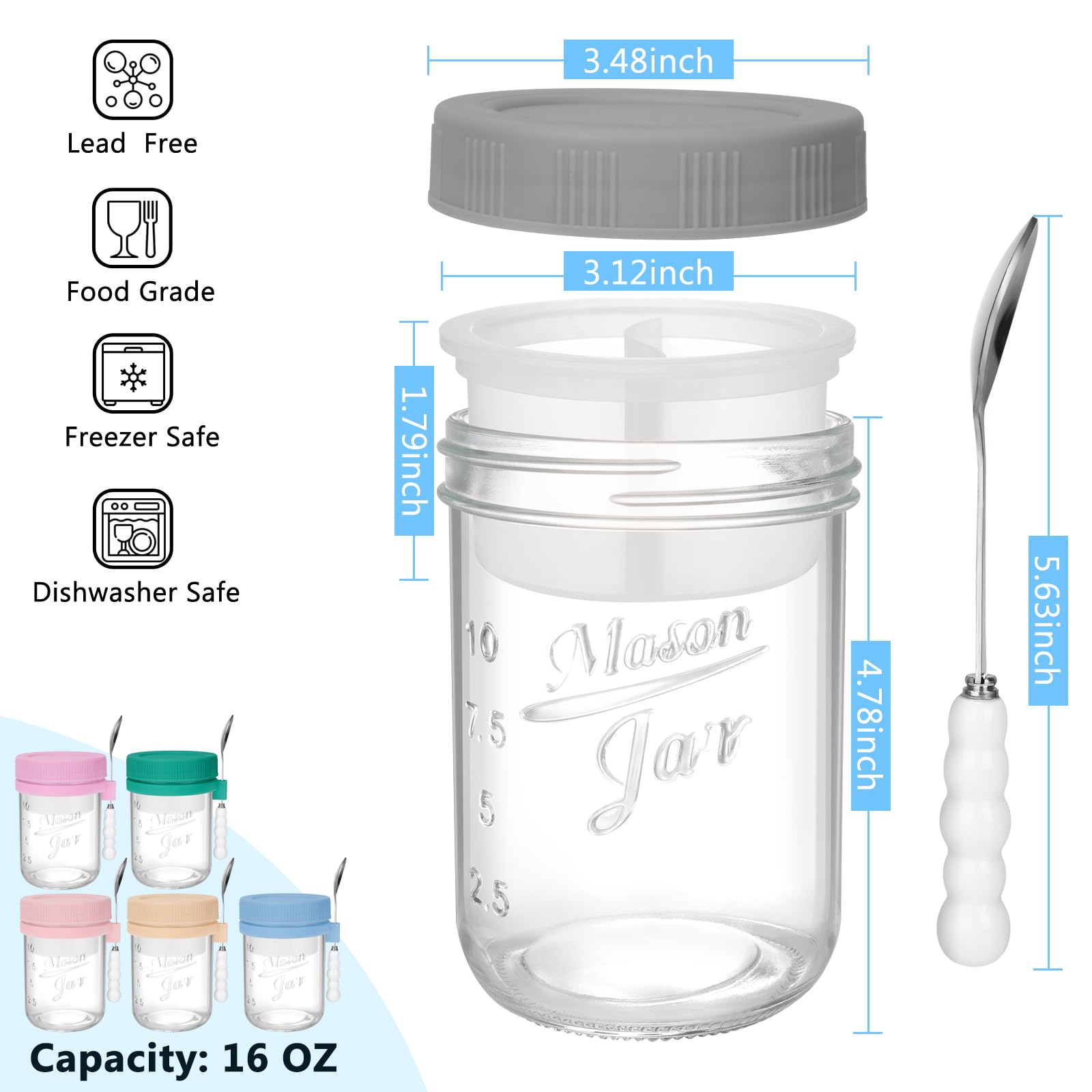 OcePor wide-mouth glass jar designed for easy filling and cleaning.