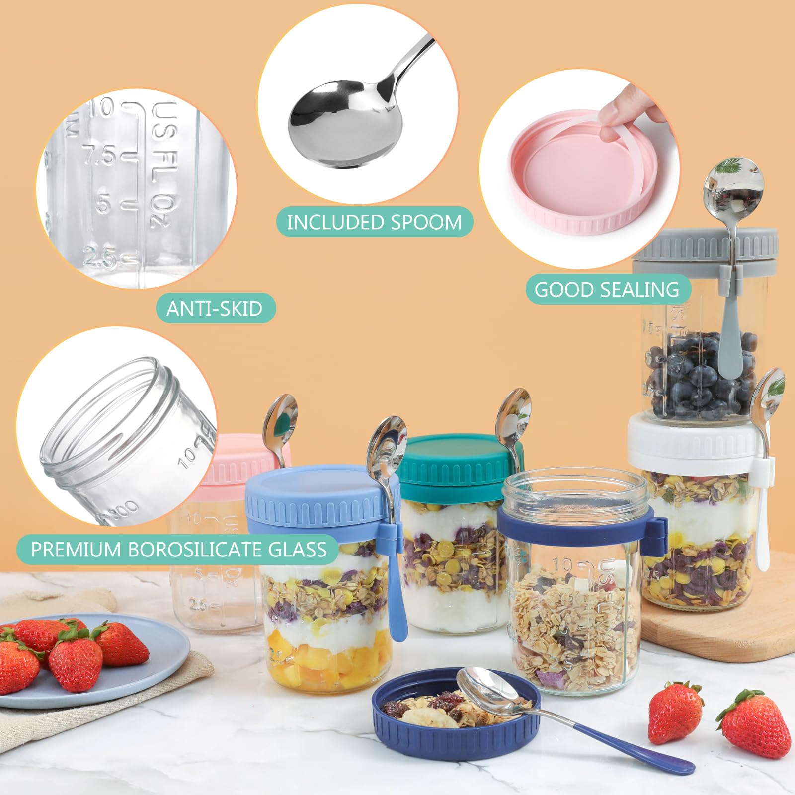 OcePor wide-mouth jar design facilitates quick filling, eating, and cleaning.