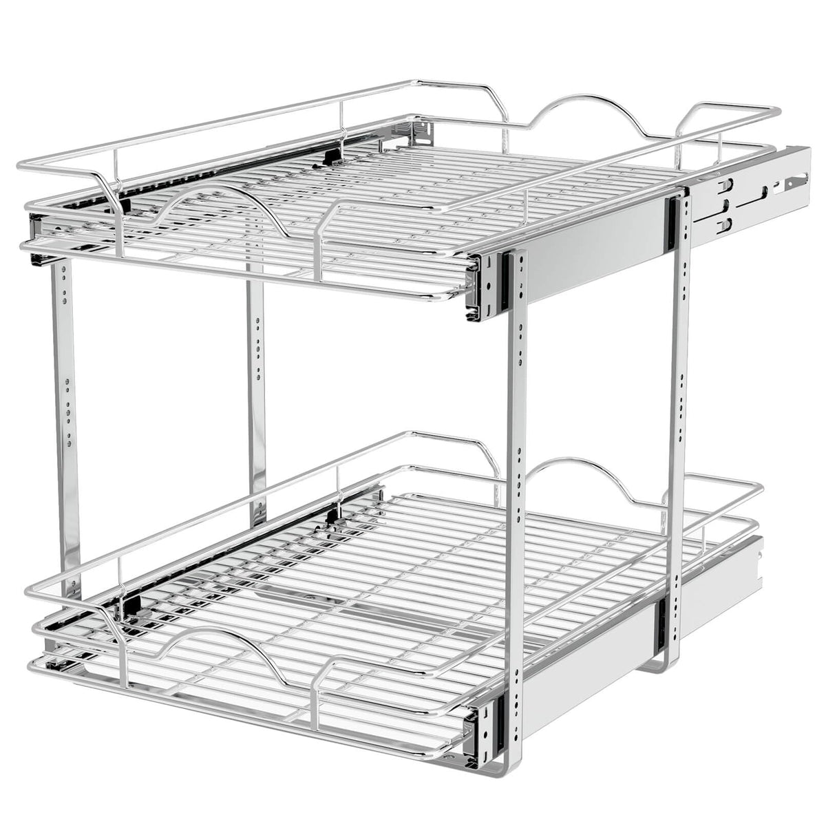 OCG 2-tier top basket pulls out smoothly for easy access