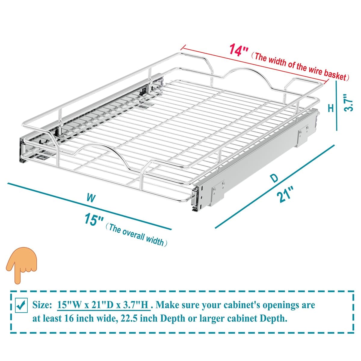 OCG 3-section ball bearing slides offer smooth, full-extension movement.