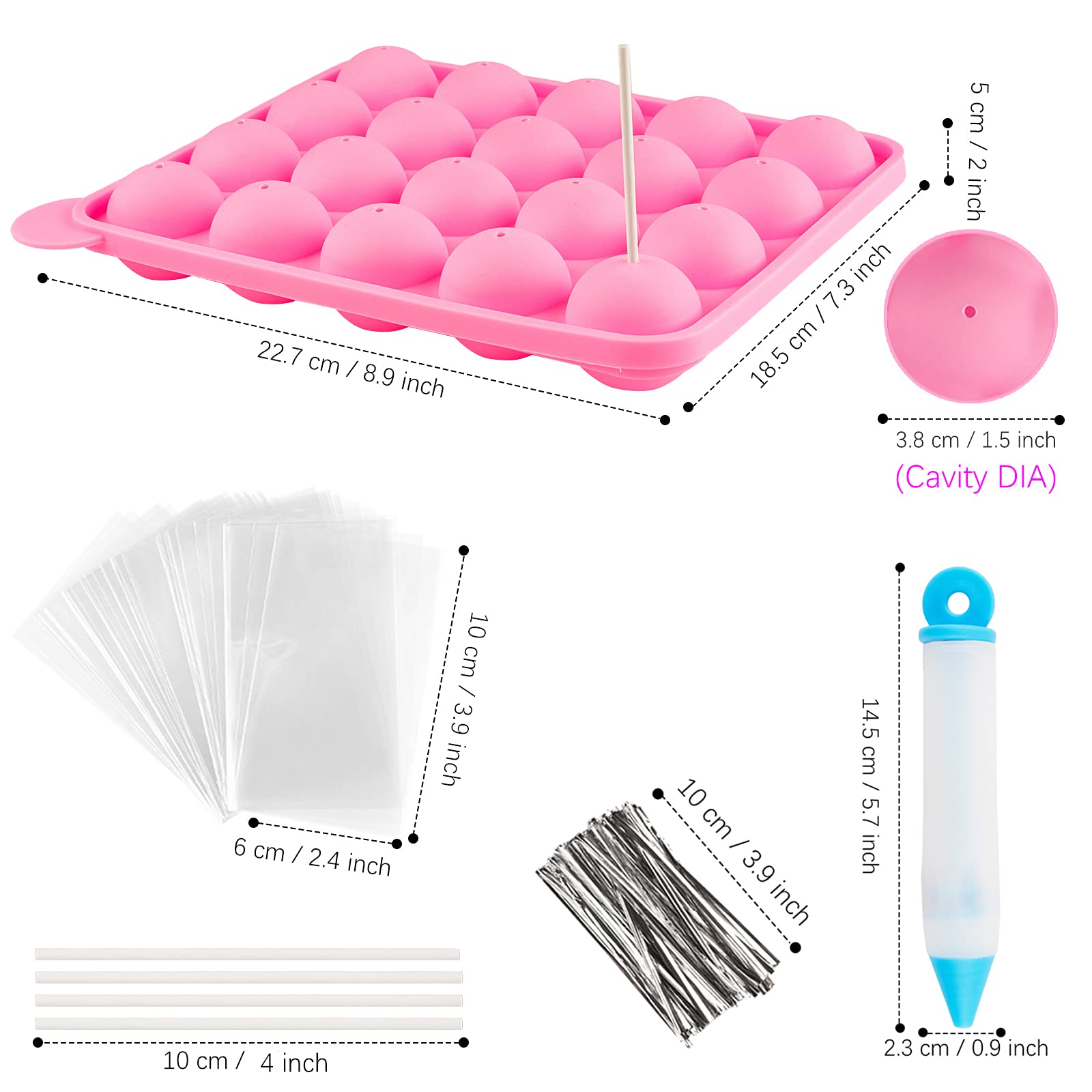 Ocmoiy decorating pen and tips for creative cake pop designs.