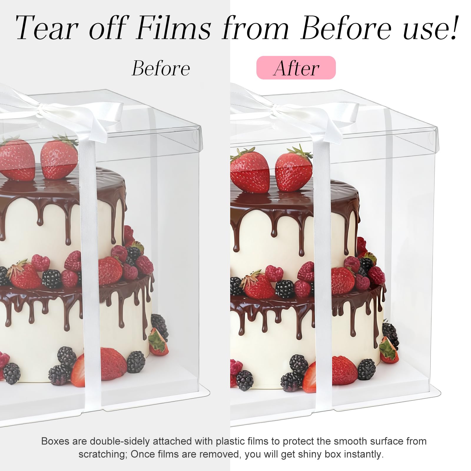 Ocmoiy BPA-free PET-based base supports safe cake handling.