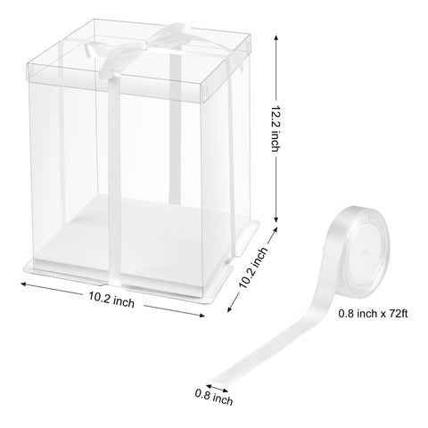 Ocmoiy tall cake box with lid keeps tall desserts secure during transport.