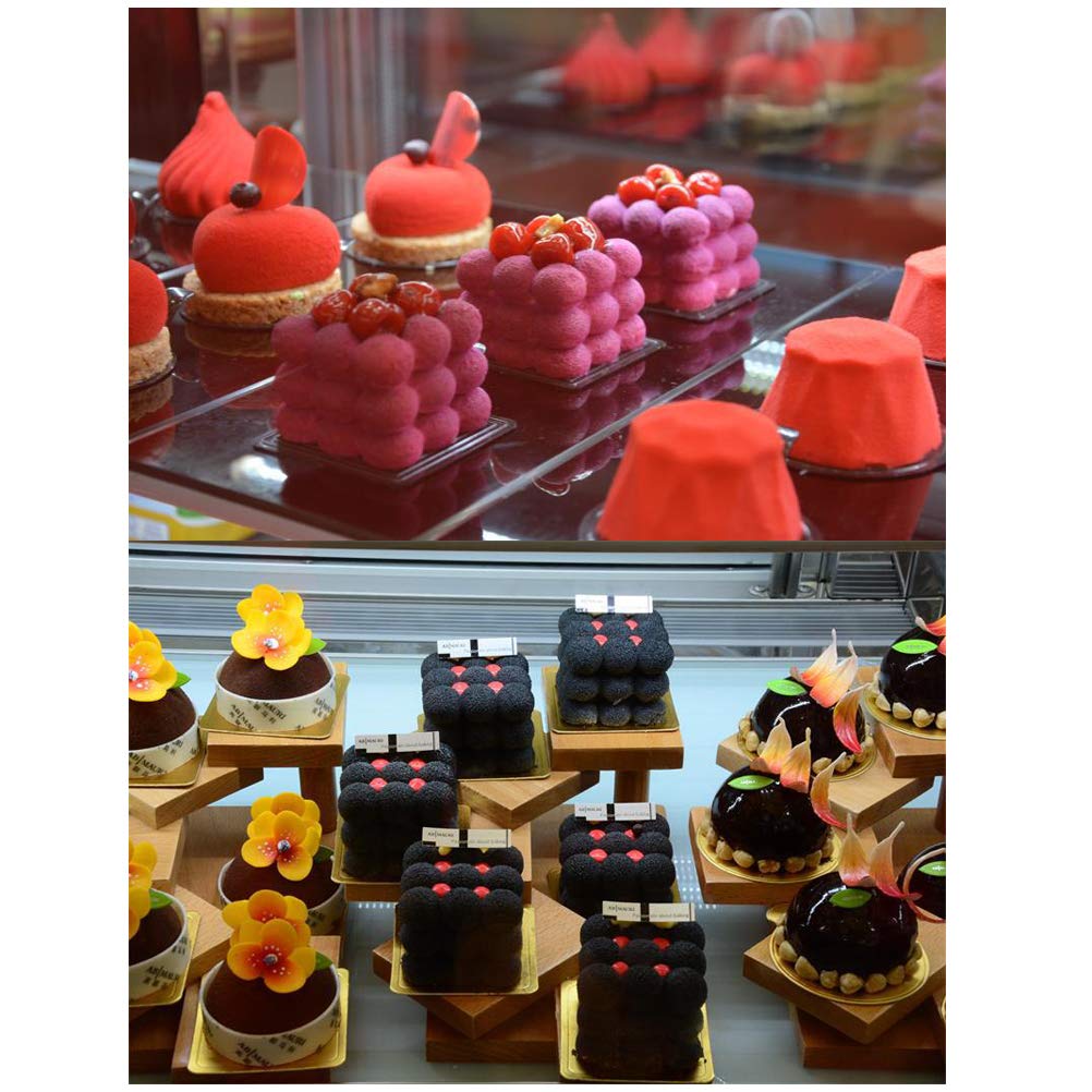 OCPO Kitchen dessert mousse cubes ready to serve from the mold.