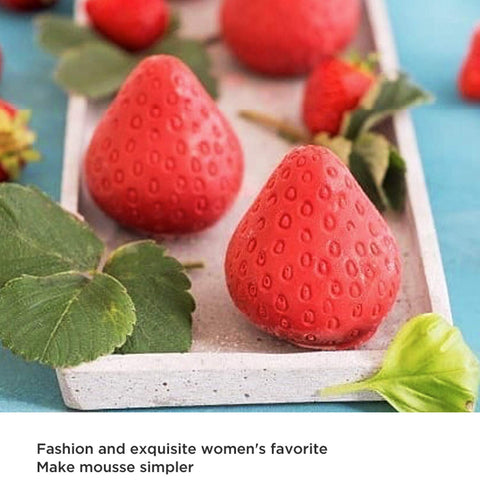 OCPO Kitchen strawberry mold close-up shows flexible silicone and smooth release