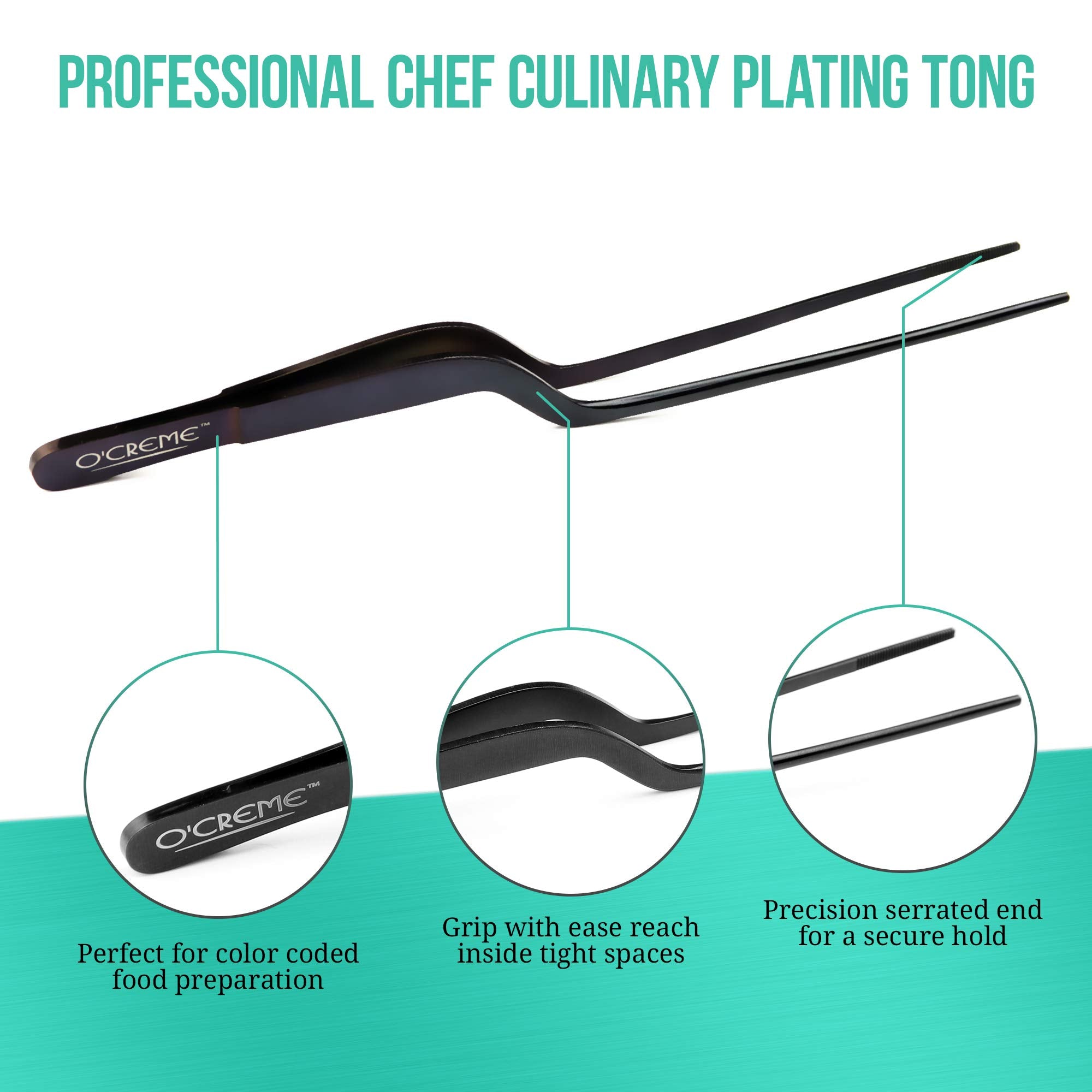 Offset design provides 0.5 inch clearance for placing items on a cake.
