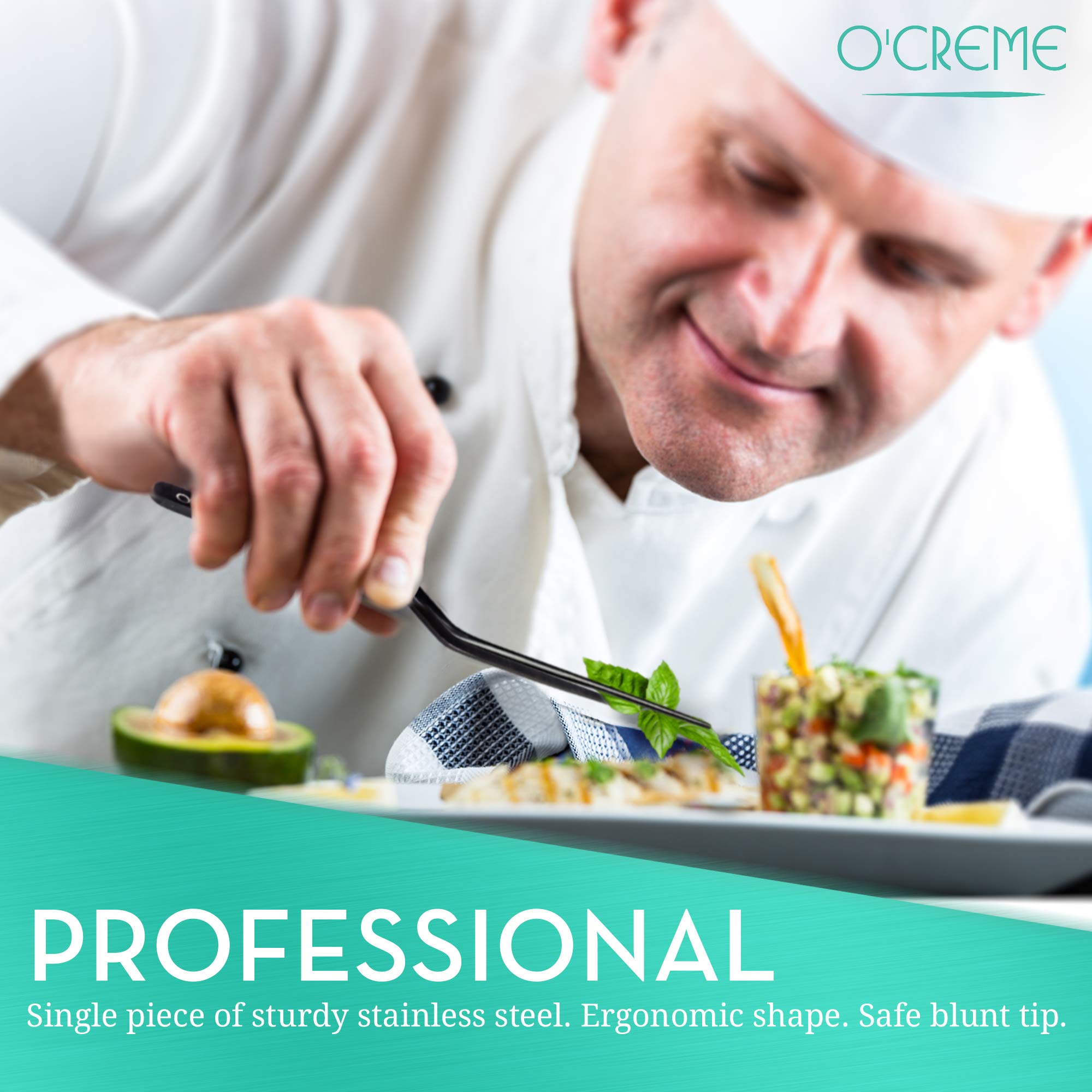 Ergonomic stainless steel body with blunt tips for safe handling.