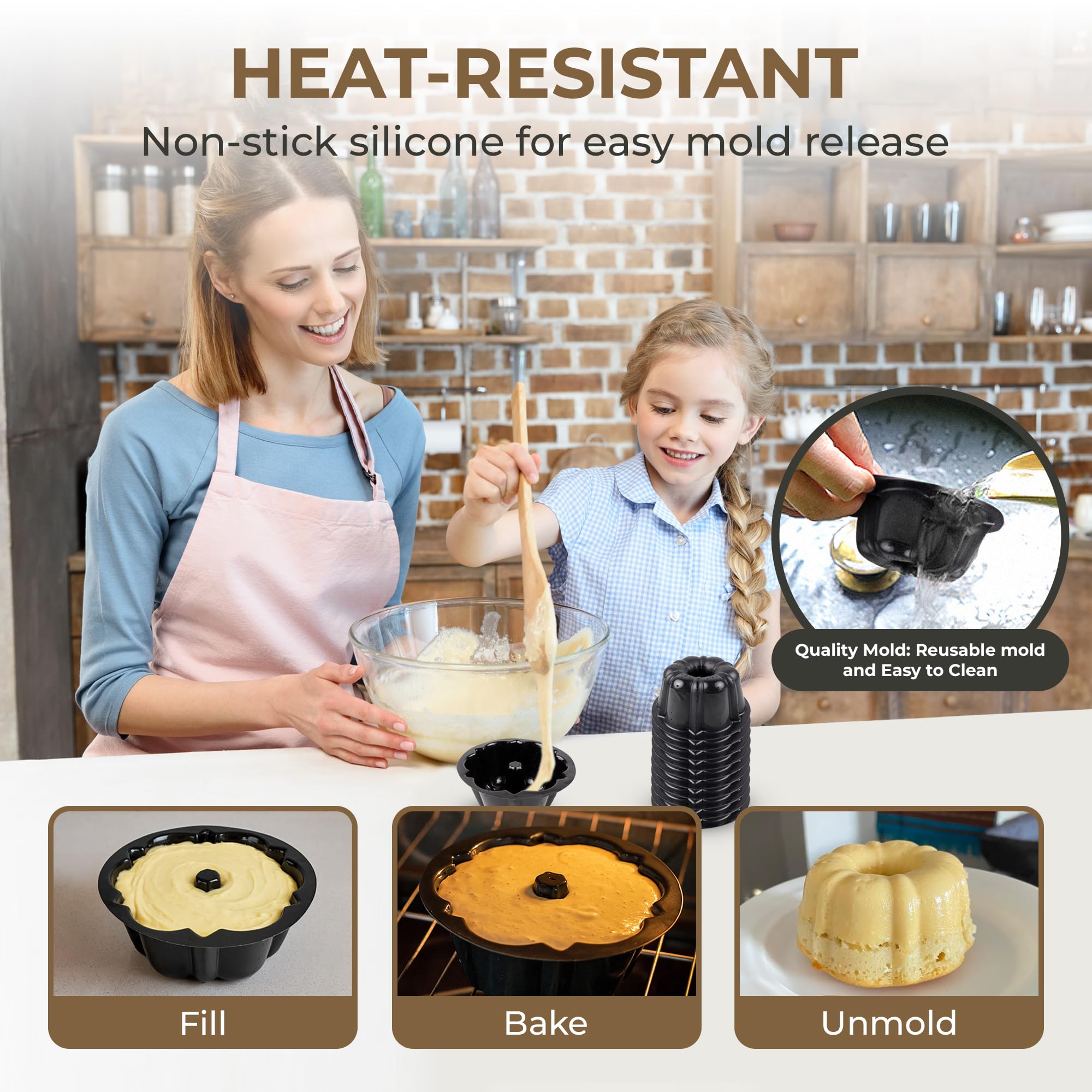 O'Creme 50-pack mini flan molds ideal for versatile baking.