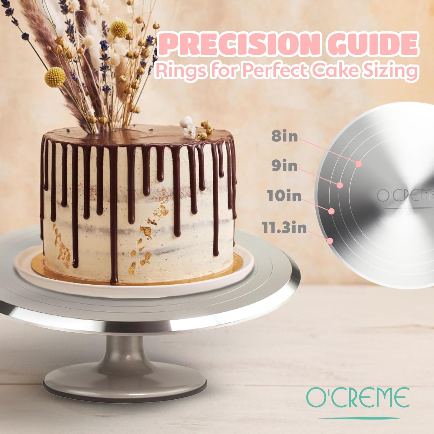 O'CREME aluminum alloy construction delivers durable stability for frequent use.
