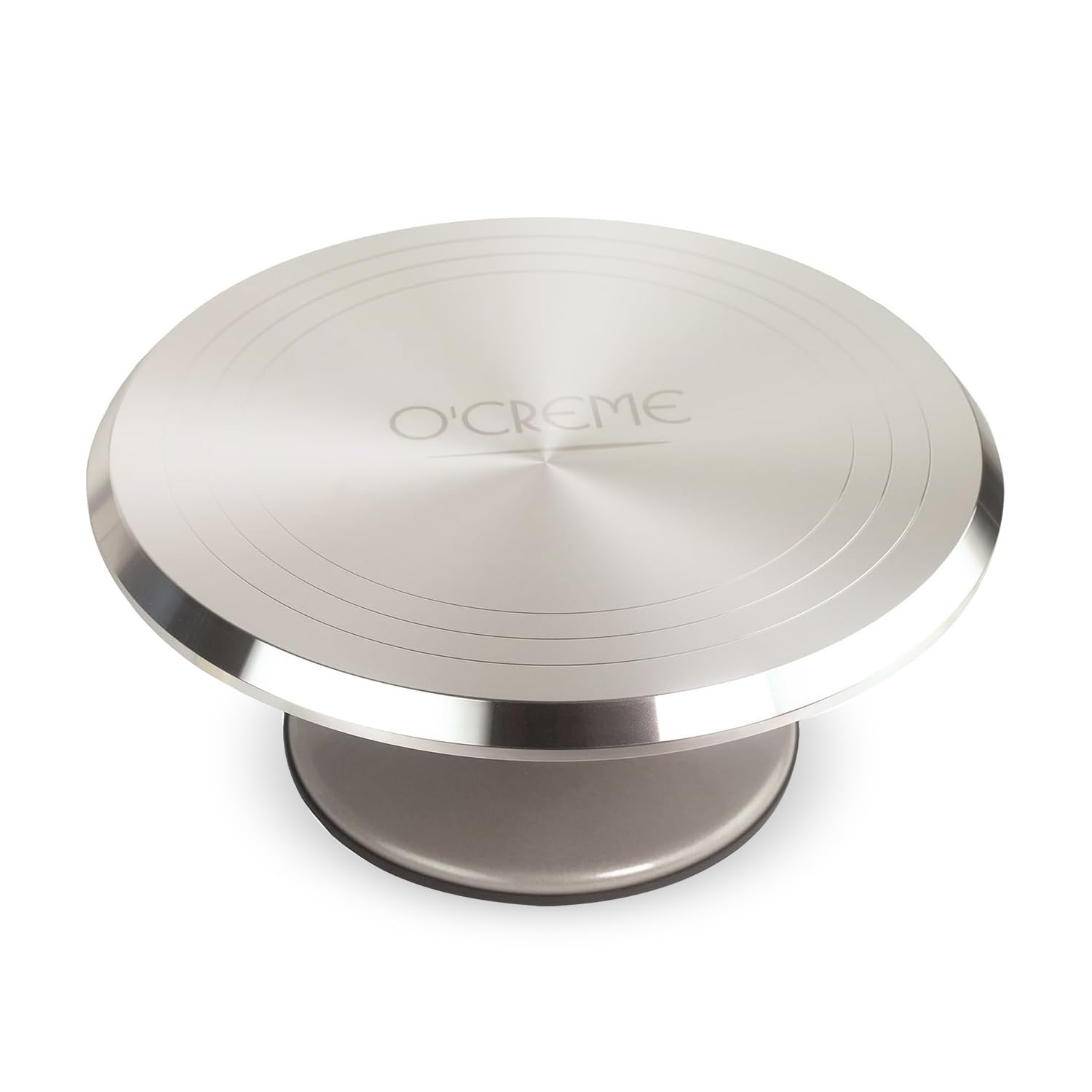 O'CREME cake turntable 12-inch with stable non-slip base for precise decorating.