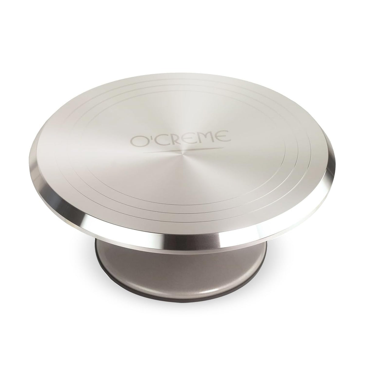 O'CREME cake turntable 12-inch with stable non-slip base for precise decorating.